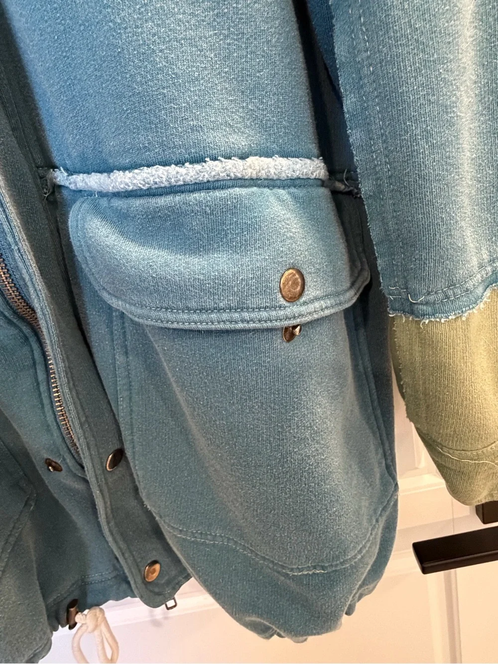 Free People Radio Cardi Hoodie Jacket Top Teal - Picture 4 of 14